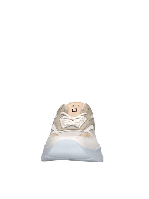 Sneakers in pelle e tessuto D.A.T.E. | FUGA MESHBIANCO-CUOIO